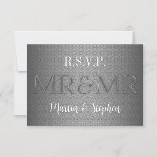 Mr & Mr Gay Wedding RSVP en argent (Devant)