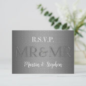 Mr & Mr Gay Wedding RSVP en argent (Debout devant)