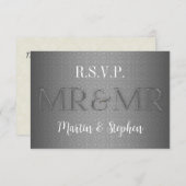 Mr & Mr Gay Wedding RSVP en argent (Devant / Derrière)