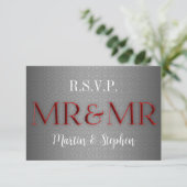 Mr & Mr Gay Wedding RSVP en argent (Debout devant)