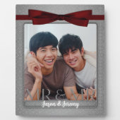 Mr & Mr Gay Wedding Silver en Red Photo Fotoplaat (Voorkant)