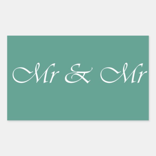 Mr & Mr Typografie Rechthoekige Sticker (Voorkant)