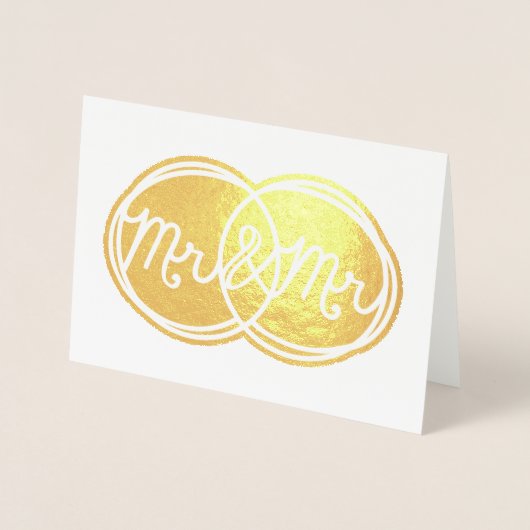 Mr & Mr Wedding - Blank Inside Folie Kaarten (Voorkant)