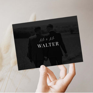 Mr & Mr Wedding Foto Dank u Kaart