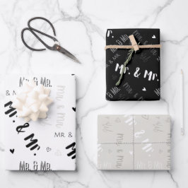 Mr & Mr Wedding Wrapping Paper Sheets