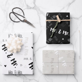 Mr & Mr Wedding Wrapping Paper Sheets