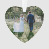 Mr & Mrs 4 Photo First Christmas Rustic Faux Wood (dos)