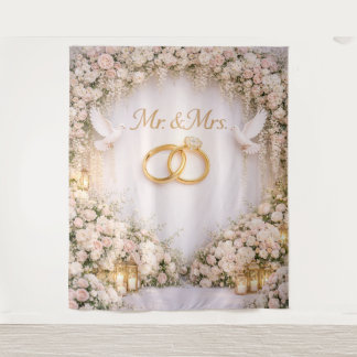 Mr. & Mrs.-achtergrond Wandkleed