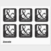 Mr & Mrs Ampersand Black Glitter Sticker (Vel)