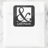 Mr & Mrs Ampersand Black Glitter Sticker (Tas)