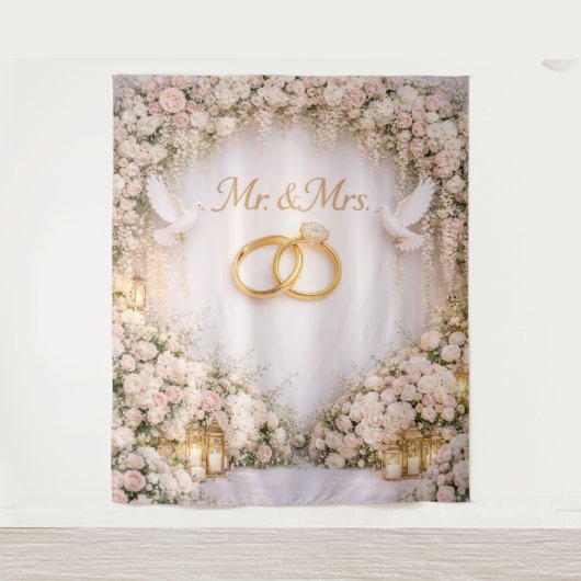 Mr. & Mrs. backdrop Wandkleed (Voorkant)