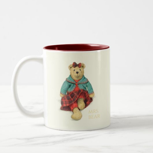 MR & MRS BEER Maroon Two-Tone Mok (Links)