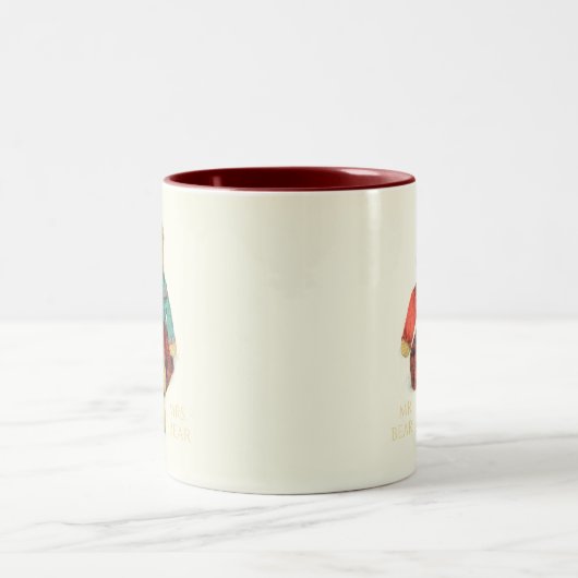 MR & MRS BEER Maroon Two-Tone Mok (Center)