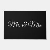 Mr. & Mrs.black aangepaste script tekst elegant ch Deurmat (Voorkant)