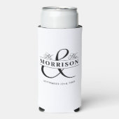 Mr. Mrs. Black White Wedding Favoriet (Seltzer Voorkant)