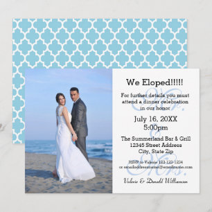 Mr. & Mrs Blue We Eloped - Fotoaankondiging Kaart