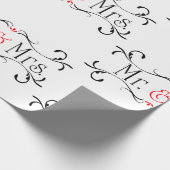 Mr & Mrs bruiloft Cadeaupapier (Hoek)