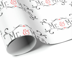 Mr & Mrs bruiloft Cadeaupapier