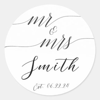 Mr & Mrs Bruiloft Sticker