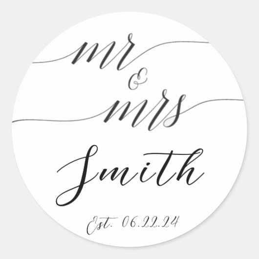 Mr & Mrs Bruiloft Sticker (Voorkant)