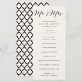 Mr & Mrs Calligraphy Script Geometric Chic Wedding Programma (Voorkant / Achterkant)