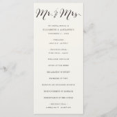 Mr & Mrs Calligraphy Script Geometric Chic Wedding Programma (Voorkant)