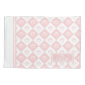 Mr & Mrs Cat Mam en Pap Pink Cat Paw Patroon Kussensloop (Achterkant-Links)