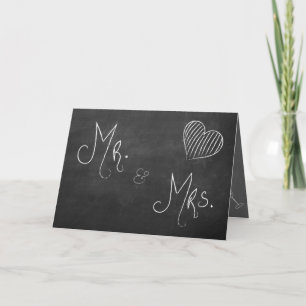Mr & Mrs Chalk Heart Kaart