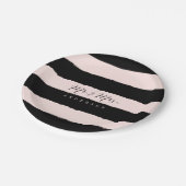 Mr & Mrs Chic Script Calligraphy Stripes Wedding Papieren Bordje (Gekanteld)