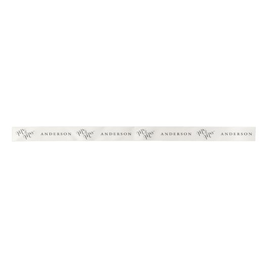 Mr & Mrs Classic Script Calligraphy Name Wedding Lint (Voorkant)