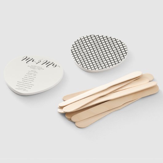 Mr & Mrs Classic Script Geometric Wedding Program Handwaaier (Niet-gemonteerd)