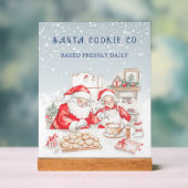 Mr & Mrs Claus Kerstkoekjes Acryl Bord (Neutraal)