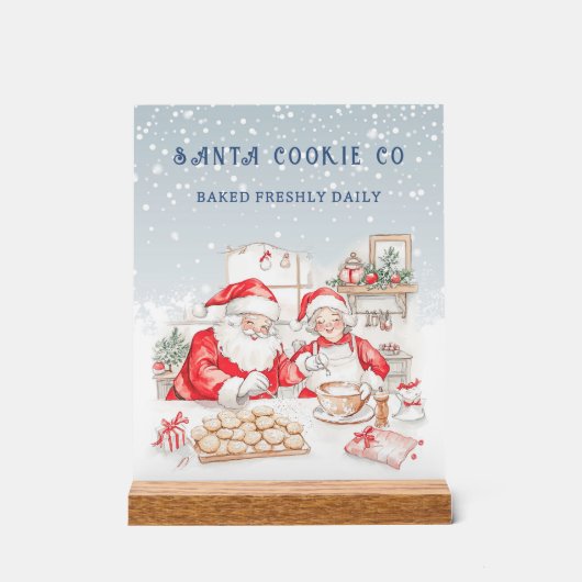Mr & Mrs Claus Kerstkoekjes Acryl Bord (Voorkant)