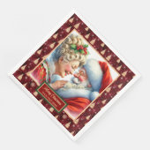 Mr & Mrs Claus Kerstservetten Rood Goud Servet (Hoek)
