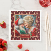 Mr & Mrs Claus Vakantie Servetten Rood Goud Groen (Insitu)