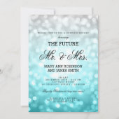 Mr. Mrs. Couples Douche Strand Ombre Bokeh Lights Kaart (Voorkant)