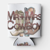 Mr & Mrs Cowboy, gewoon getrouwd Blikjeskoeler (Voorkant)