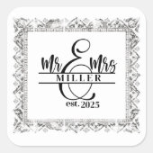 Mr & Mrs Custom Name Sticker (Voorkant)