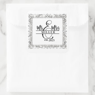 Mr & Mrs Custom Name Sticker