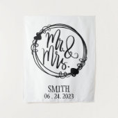 Mr & Mrs Custom Wedding Backdrop Wandkleed (Voorkant)