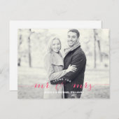 Mr & Mrs Dank u | roze Briefkaart (Voorkant / Achterkant)