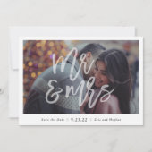 "Mr. & Mrs." De foto bewaart de Datum Save The Date (Voorkant)