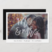 "Mr. & Mrs." De foto bewaart de Datum Save The Date (Voorkant / Achterkant)