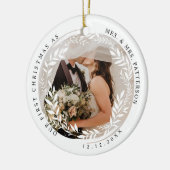 Mr. & Mrs. Eerste Kerstmis Keramisch Ornament (Links)