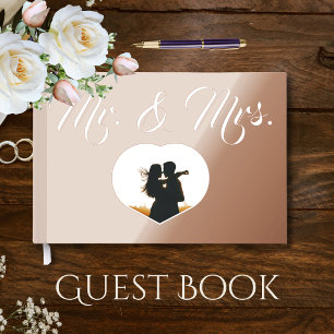 Mr & Mrs Elegant Rose Gold Photo Heart Mariage