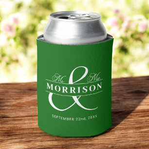 Mr. Mrs. Emerald Green Wedding Favoriet Blikjeskoeler