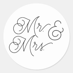 Mr & Mrs envelop stickers voor bruiloft uitnodigin