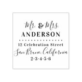 MR & MRS Familienaam Script Modern retouradres Rubberstempel (Afrduk)
