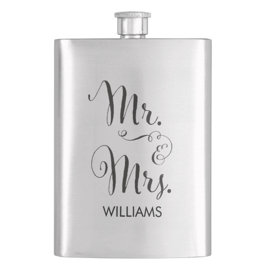 Mr. & Mrs Fancy Script Flask Flacon (Voorkant)