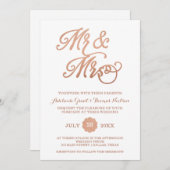 Mr & Mrs Faux Copper Uitnodiging voor de bruiloft (Voorkant / Achterkant)